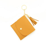 SOLID PU CARD WALLET WITH TASSEL KEYCHAIN_CWAB4965