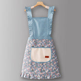 CUTE FLORAL CANVAS APRON FOR WOMEN WITH STRAPS_CWMM6580
