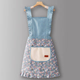 CUTE FLORAL CANVAS APRON FOR WOMEN WITH STRAPS_CWMM6580