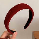 CHRISTMAS RED HEADBAND RETRO ELEGANT WINTER STYLE_CWAHA3956