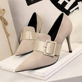 Women Deep High Heels With Belt Buckle