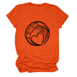 LOVE FOOTBALL T SHIRT CASUAL PLUS SIZE TOP_CWTTSL0509