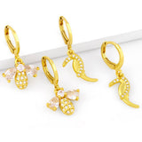CUTE LITTLE BEE ZIRCON EARRINGS_CWAJE1014