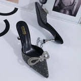 CASUAL TOE BOW STILETTO HEEL SLIPPERS_CWSHS0602