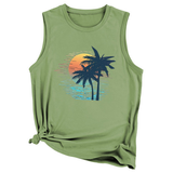 Trendy Loose Fit Coconut Tree Vest For Women
