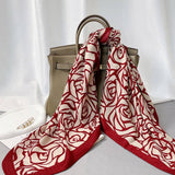 Velvet Rose Print Scarf Elegant Fall/Winter Wrap_Cwasc0894