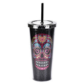 DOUBLE LAYER STRAW SKULL WATER CUP_CWMM0983