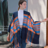 REVERSIBLE PLAID FAUX CASHMERE SCARF WINTER WRAP_CWASC0945
