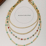 NATURAL STONE HAND BEADED CLAVICLE NECKLACE_CWMM3578