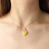 NEW FASHION LOVE PEACH ENAMEL OIL DROP NECKLACE_CWAJE2941