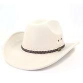 Western Cowboy Wool Felt Hat Wide Brim Jazz Hat_Cwah0677