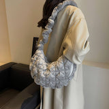 LARGE PUFFY VELVET CLOUD SHOULDER BAG_CUAB00492