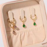 ELEGANT ZODIAC BIRTHSTONE TEARDROP EARRINGS WOMEN_CWAJE5096