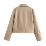 Casual Wool Lapel Blazer With Stylish Everything