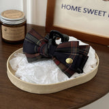 Plaid Bow Hair Claw Large Ponytail Clip_Cwaha08085