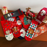 CHRISTMAS GIFTS SANTA CLAUS ELK PATTERN CREW SOCKS_CWMS1365