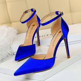 SATIN SHALLOW MOUTH POINTED HIGH HEELED SHOES_CWSHH0052