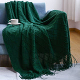 KNITTED TASSEL THIN BLANKET SOFA BLANKET_CWMM0183