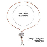 NEW FASHION VINTAGE TURQUOISE CROSS NECKLACE_CWAJE2832