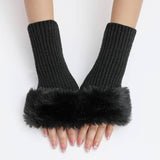 Knitted Thermal Fingerless Gloves Arm Gloves_Cwag0108