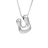 HIP HOP 26 LETTERS PENDANT NECKLACE SILVER CHAIN_CWMM5865