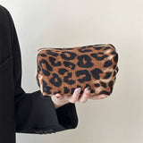 Leopard Corduroy Makeup Baglarge Travel Wash Pouch_Cuab00763
