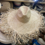 SUMMER LITERARY FUR EDGED SUN HAT_CWAH3396
