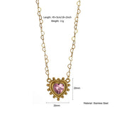 MINIMALIST STAINLESS STEEL HEART ZIRCON NECKLACE_CWMM8828