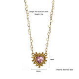 MINIMALIST STAINLESS STEEL HEART ZIRCON NECKLACE_CWMM8828