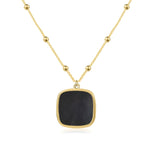 Pearl Zircon Titanium Steel Necklace