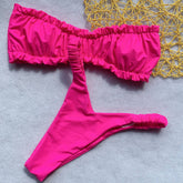 SOLID COLOR BANDEAU BIKINI TWO PIECE SWIMSUIT_CWMW0312