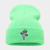 MUSHROOM EMBROIDERED KNITTED HAT SIMPLE _CWAH2089