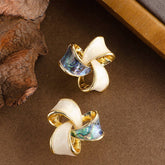 OIL DRIP ENAMEL MOSQUITO COIL EARRINGS_CWMM4283