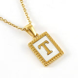 18K GOLD STAINLESS STEEL LETTER SHELL NECKLACE_CWAJE0685