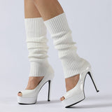 Warm Ballet Leggings High Elastic Stacked Socks_Cwms0748