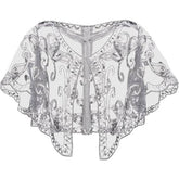 SEQUIN LACE EVENING SHAWL PARTY FORMAL WRAP_CWMM8953