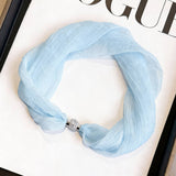 White Pearl Magnetic Skinny Silk Scarf_Cwasc03936
