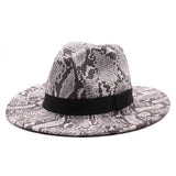 FASHION SNAKE PATTERN WOOLEN JAZZ HAT FELT HAT_CWAH2596