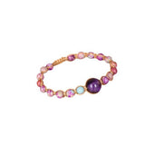 PURPLE TIGER STONE TURQUOISE BEAD BRAIDED BRACELET_CWAJE3952
