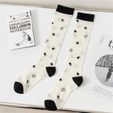 HOLLOW JACQUARD MIDDLE CALF SOCKS_CWMS0650
