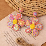 NEW VINTAGE SIMIAN GRASS VINE WOVEN EARRINGS_CWAJE4011