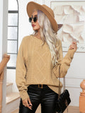 Twisted Long Sleeve Twist Knit Pullover Sweater