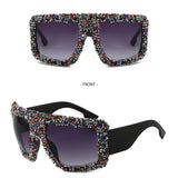 Vintage Diamond Large Frame Square Sunglasses_Cwasg0852