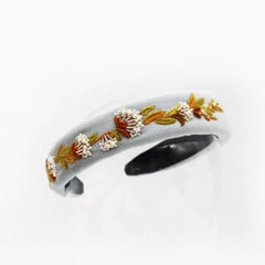 HAND EMBROIDERED PEARL VINE FLOWER HEADBAND VINTAGE_CWMM6113