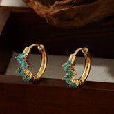 STAINLESS STEEL FLOWER EARRINGS WITH DIAMONDS_CWMM3598