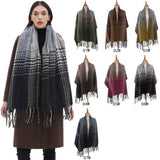 GRADIENT FRINGE SCARF FALL WINTER JACQUARD WRAP_CWASC0874