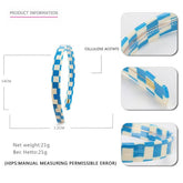 COLORFUL CHECKERBOARD ACETATE HEADBAND HAIRPIN_CWAHA4383