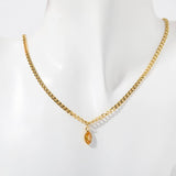 STAINLESS STEEL MARQUIS EYE ZIRCONIA NECKLACE_CWMM5584