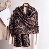 ROSE PRINT SHAWL SCARF SOFT WARM ELEGANT WRAP_CWASC0408