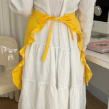 Waterproof Half-Length Cotton Lace Apron_Cwmm5826